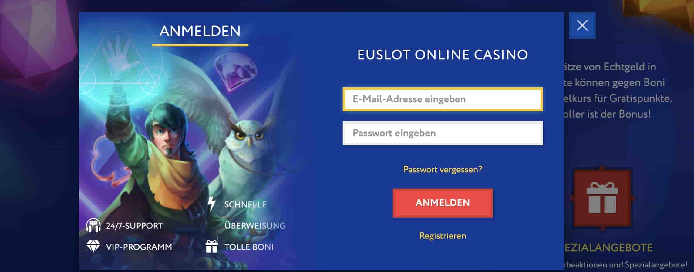 Euslot Casino Log In