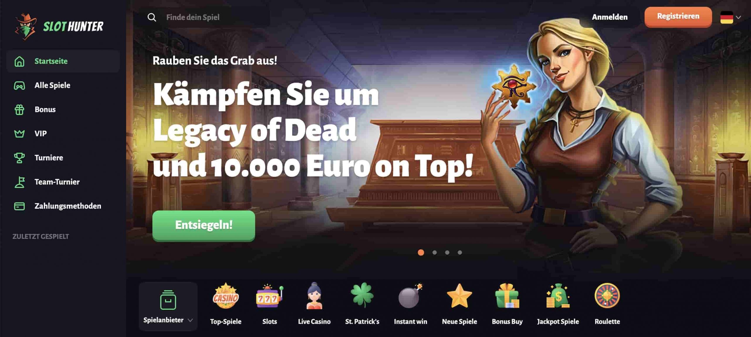 Slothunter Casino Testbericht » alles was Spieler aus der Schweiz wissen müssen