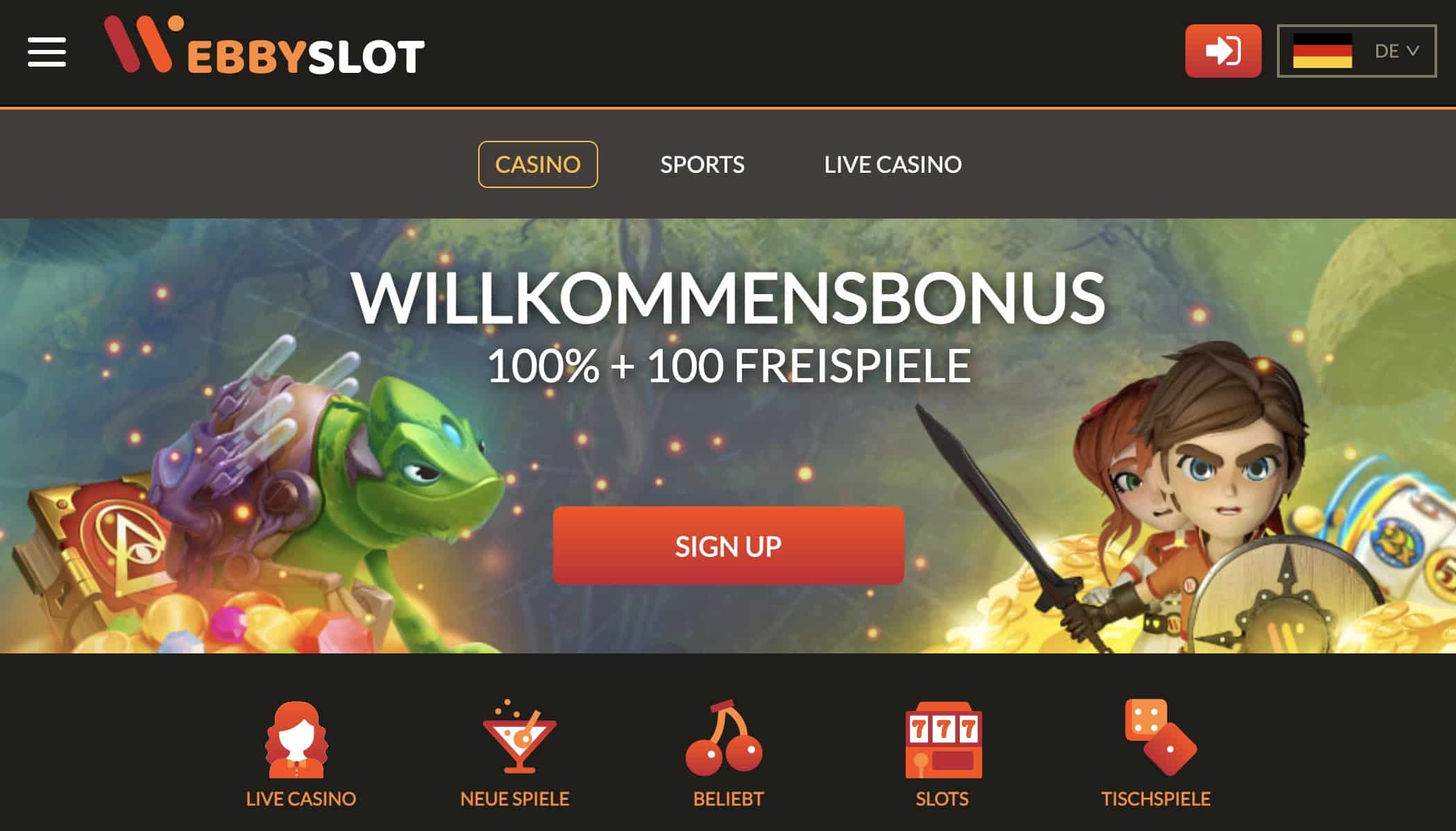 Webbyslot Casino Homepage
