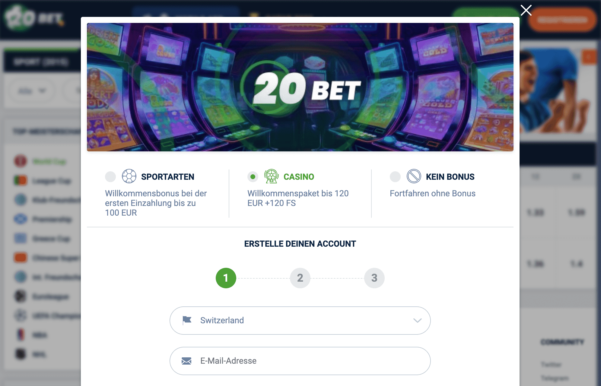 20Bet Casino Log In